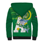 Custom Australia Lacrosse Sherpa Hoodie Go Aussie Shark Aboriginal Art