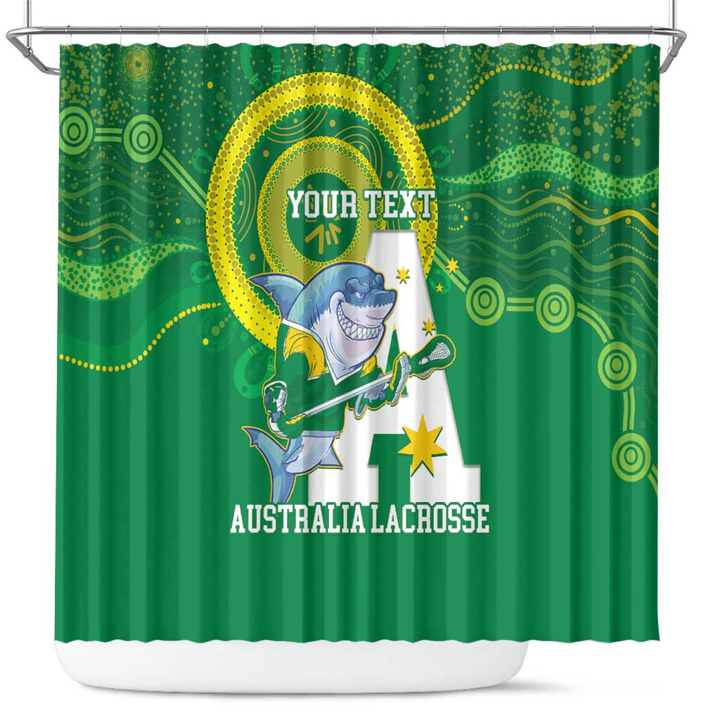 Custom Australia Lacrosse Shower Curtain Go Aussie Shark Aboriginal Art