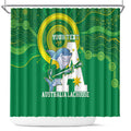 Custom Australia Lacrosse Shower Curtain Go Aussie Shark Aboriginal Art