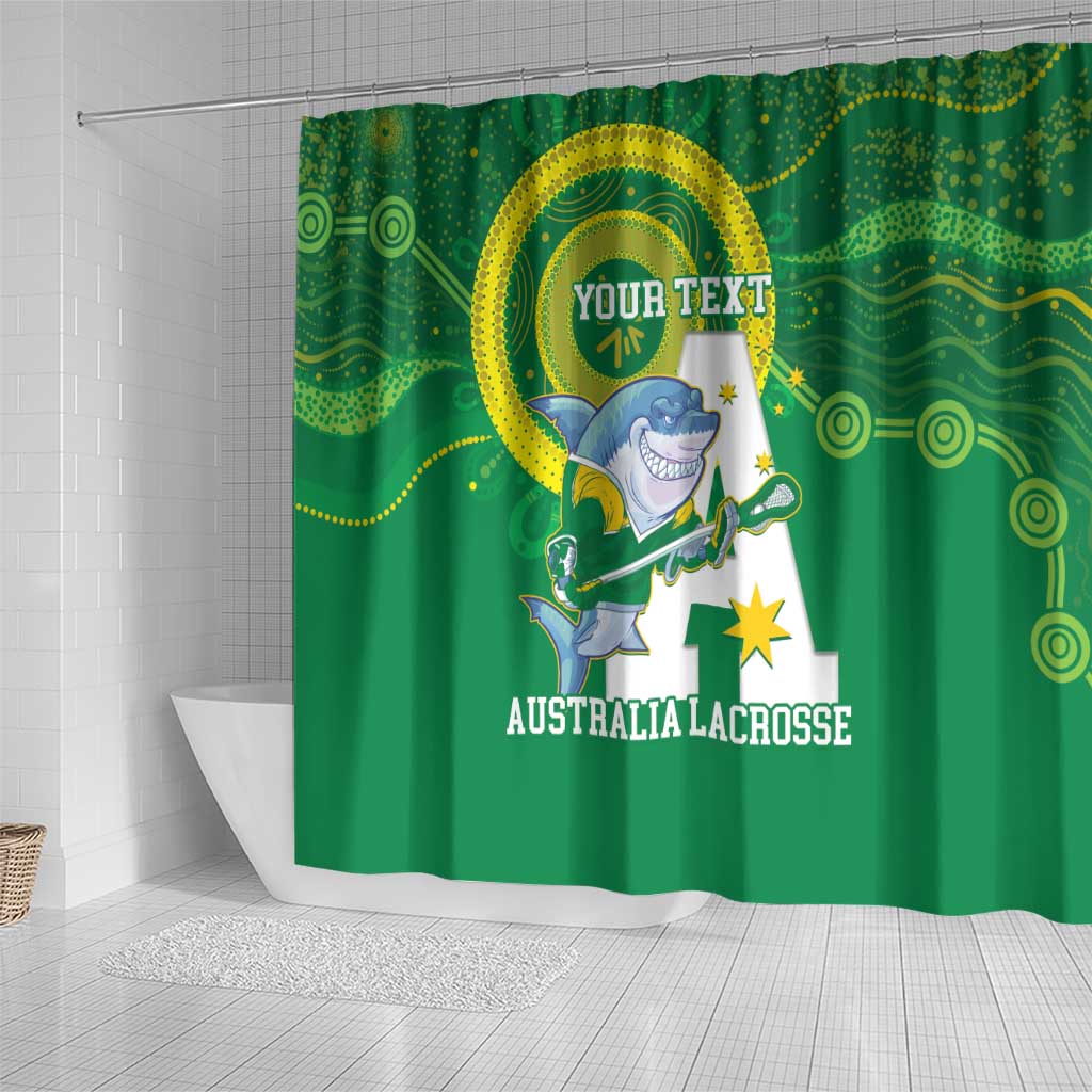 Custom Australia Lacrosse Shower Curtain Go Aussie Shark Aboriginal Art