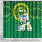 Custom Australia Lacrosse Shower Curtain Go Aussie Shark Aboriginal Art