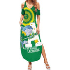 Custom Australia Lacrosse Summer Maxi Dress Go Aussie Shark Aboriginal Art