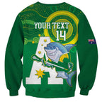 Custom Australia Lacrosse Sweatshirt Go Aussie Shark Aboriginal Art