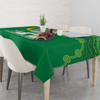 Custom Australia Lacrosse Tablecloth Go Aussie Shark Aboriginal Art