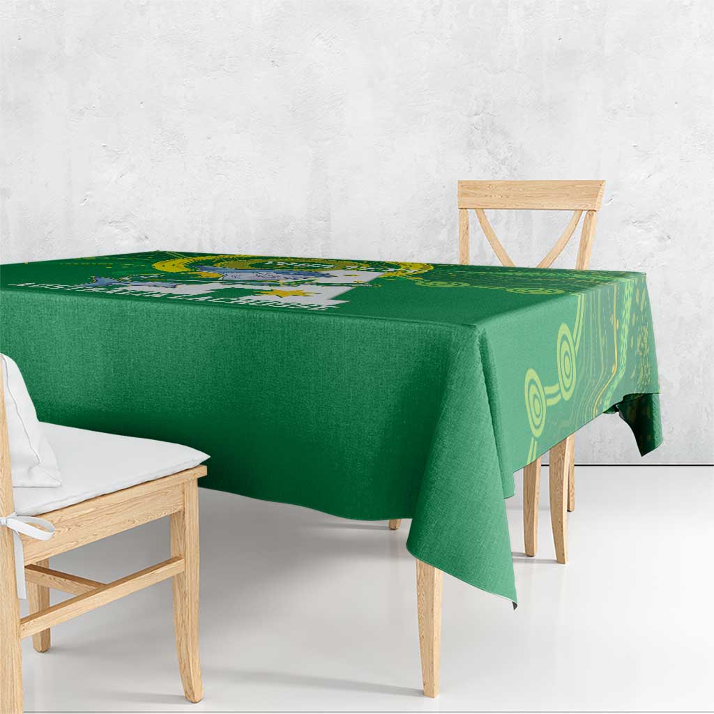 Custom Australia Lacrosse Tablecloth Go Aussie Shark Aboriginal Art
