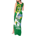 Custom Australia Lacrosse Tank Maxi Dress Go Aussie Shark Aboriginal Art