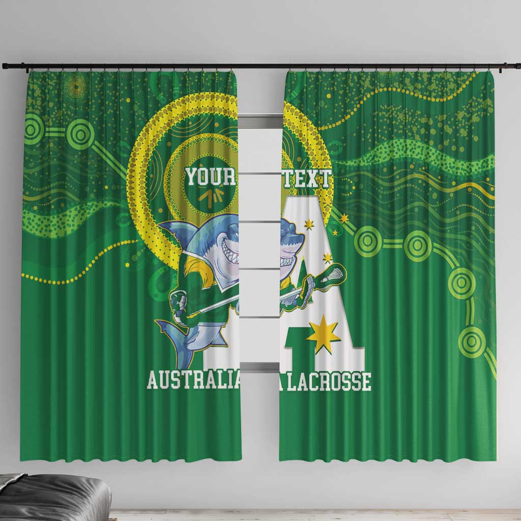 Custom Australia Lacrosse Window Curtain Go Aussie Shark Aboriginal Art