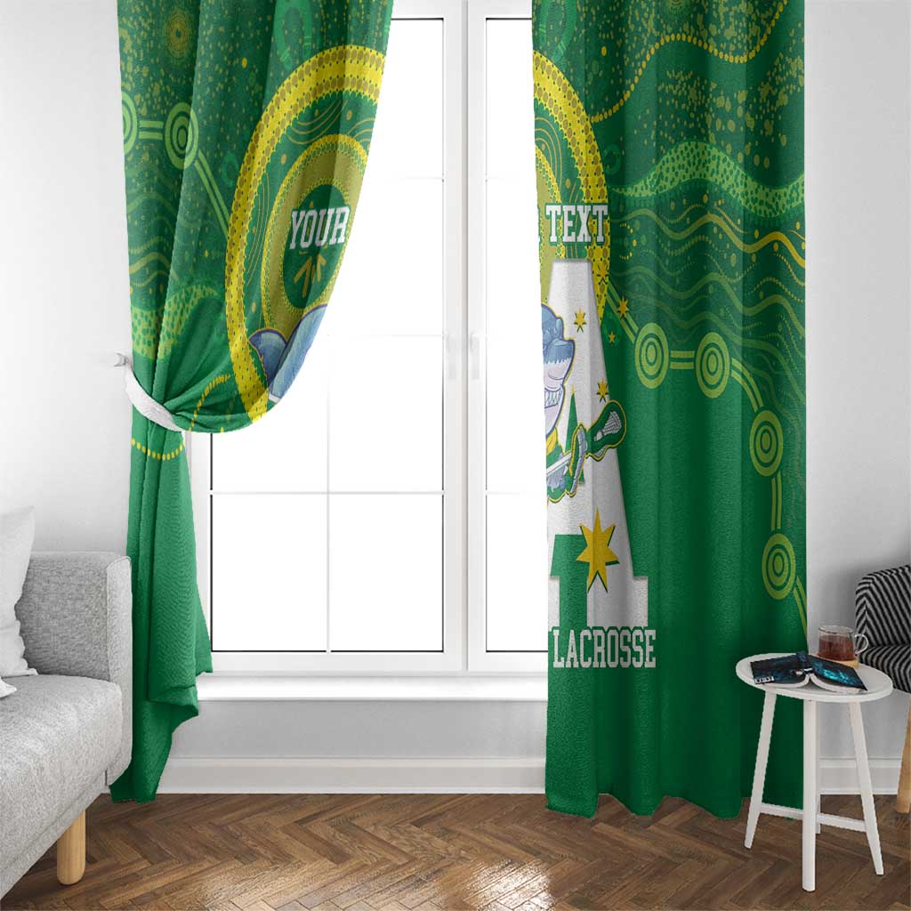 Custom Australia Lacrosse Window Curtain Go Aussie Shark Aboriginal Art