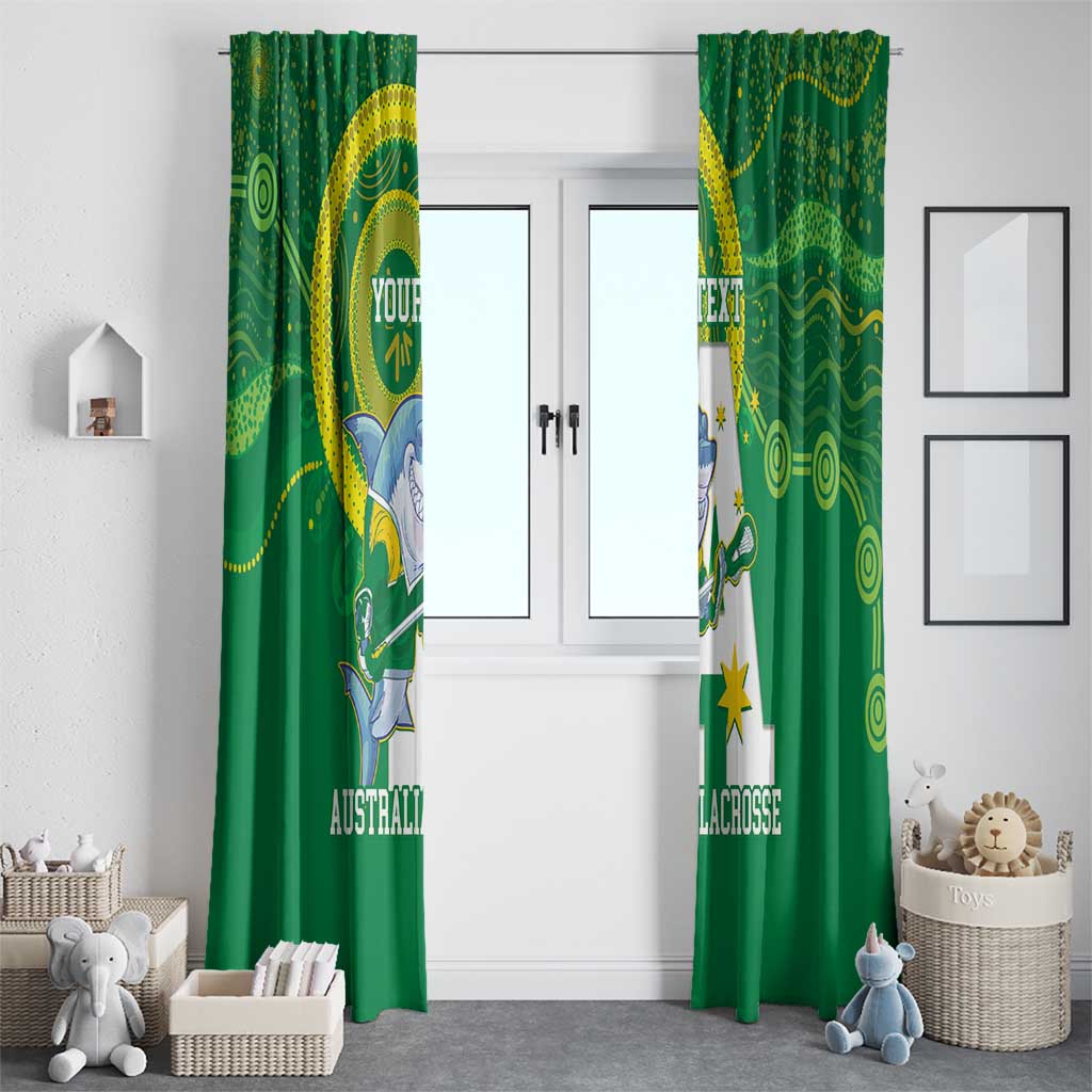 Custom Australia Lacrosse Window Curtain Go Aussie Shark Aboriginal Art