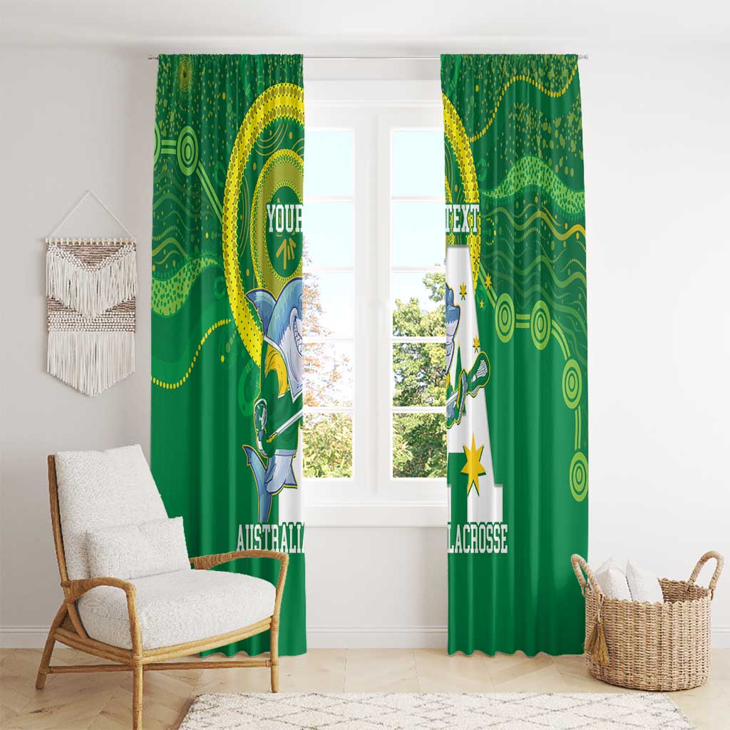 Custom Australia Lacrosse Window Curtain Go Aussie Shark Aboriginal Art