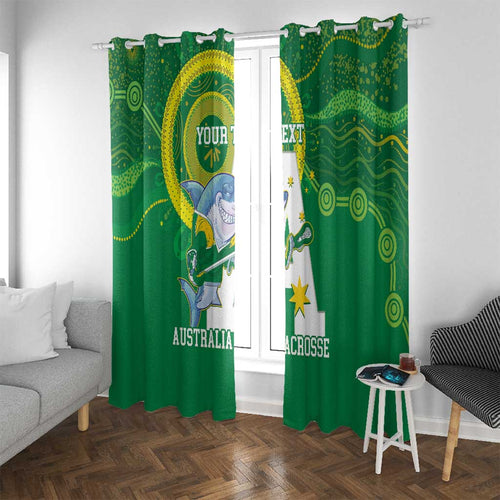 Custom Australia Lacrosse Window Curtain Go Aussie Shark Aboriginal Art