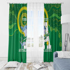 Custom Australia Lacrosse Window Curtain Go Aussie Shark Aboriginal Art
