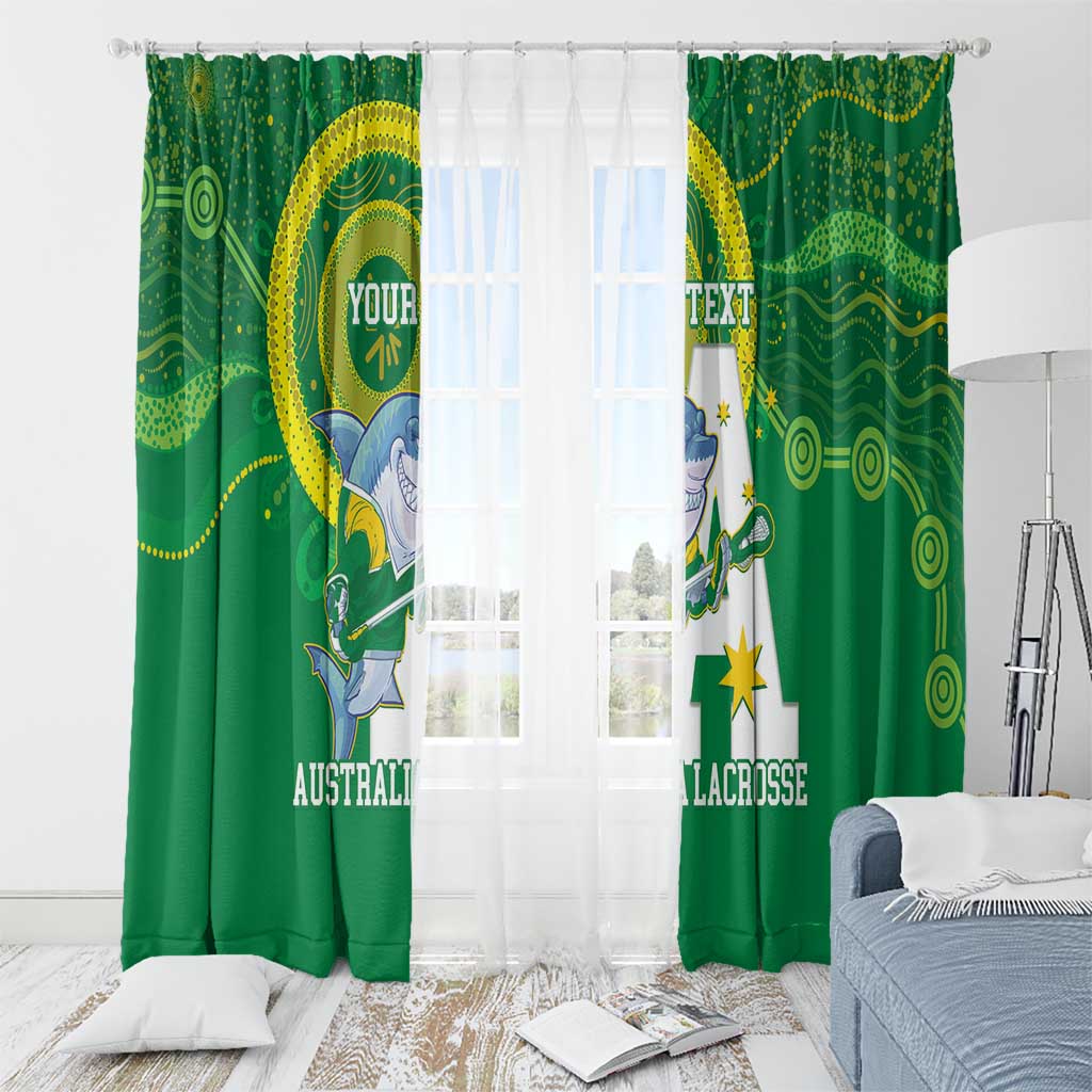 Custom Australia Lacrosse Window Curtain Go Aussie Shark Aboriginal Art