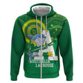 Custom Australia Lacrosse Zip Hoodie Go Aussie Shark Aboriginal Art