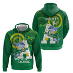 Custom Australia Lacrosse Zip Hoodie Go Aussie Shark Aboriginal Art