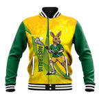 Personalised Australia Lacrosse Baseball Jacket Go Aussie Kangaroo Dynamic Style