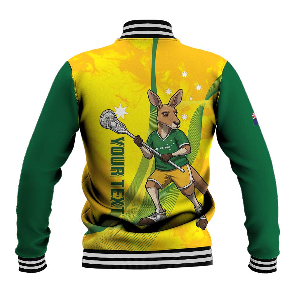Personalised Australia Lacrosse Baseball Jacket Go Aussie Kangaroo Dynamic Style