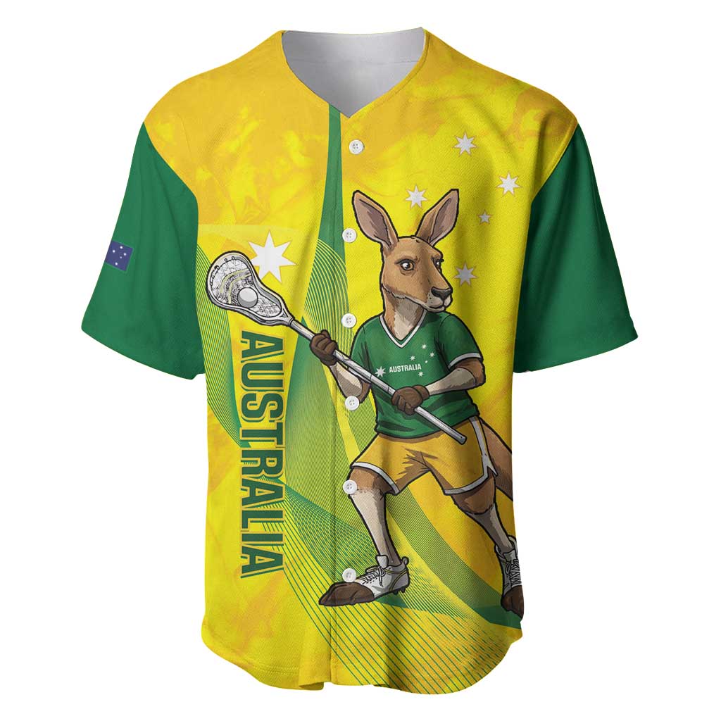 Personalised Australia Lacrosse Baseball Jersey Go Aussie Kangaroo Dynamic Style