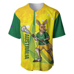 Personalised Australia Lacrosse Baseball Jersey Go Aussie Kangaroo Dynamic Style