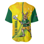 Personalised Australia Lacrosse Baseball Jersey Go Aussie Kangaroo Dynamic Style