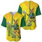 Personalised Australia Lacrosse Baseball Jersey Go Aussie Kangaroo Dynamic Style
