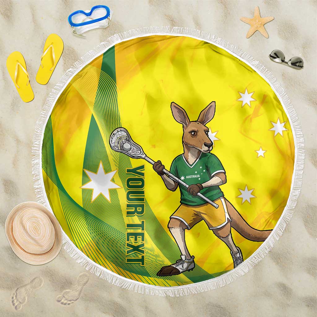 Personalised Australia Lacrosse Beach Blanket Go Aussie Kangaroo Dynamic Style