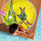 Personalised Australia Lacrosse Beach Blanket Go Aussie Kangaroo Dynamic Style