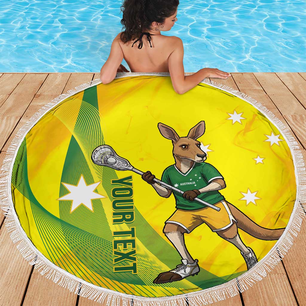 Personalised Australia Lacrosse Beach Blanket Go Aussie Kangaroo Dynamic Style