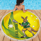 Personalised Australia Lacrosse Beach Blanket Go Aussie Kangaroo Dynamic Style