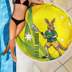Personalised Australia Lacrosse Beach Blanket Go Aussie Kangaroo Dynamic Style