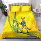 Personalised Australia Lacrosse Bedding Set Go Aussie Kangaroo Dynamic Style