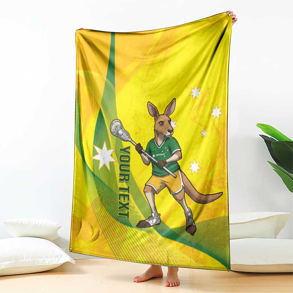 Personalised Australia Lacrosse Blanket Go Aussie Kangaroo Dynamic Style