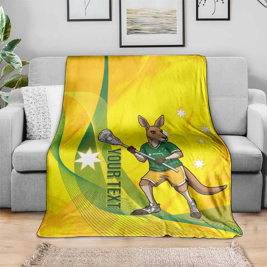 Personalised Australia Lacrosse Blanket Go Aussie Kangaroo Dynamic Style