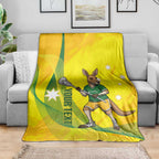 Personalised Australia Lacrosse Blanket Go Aussie Kangaroo Dynamic Style