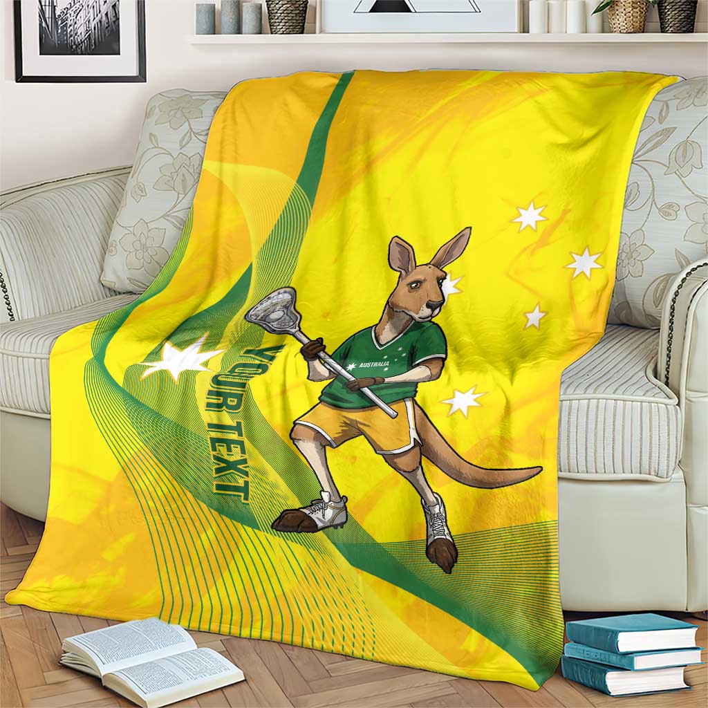 Personalised Australia Lacrosse Blanket Go Aussie Kangaroo Dynamic Style