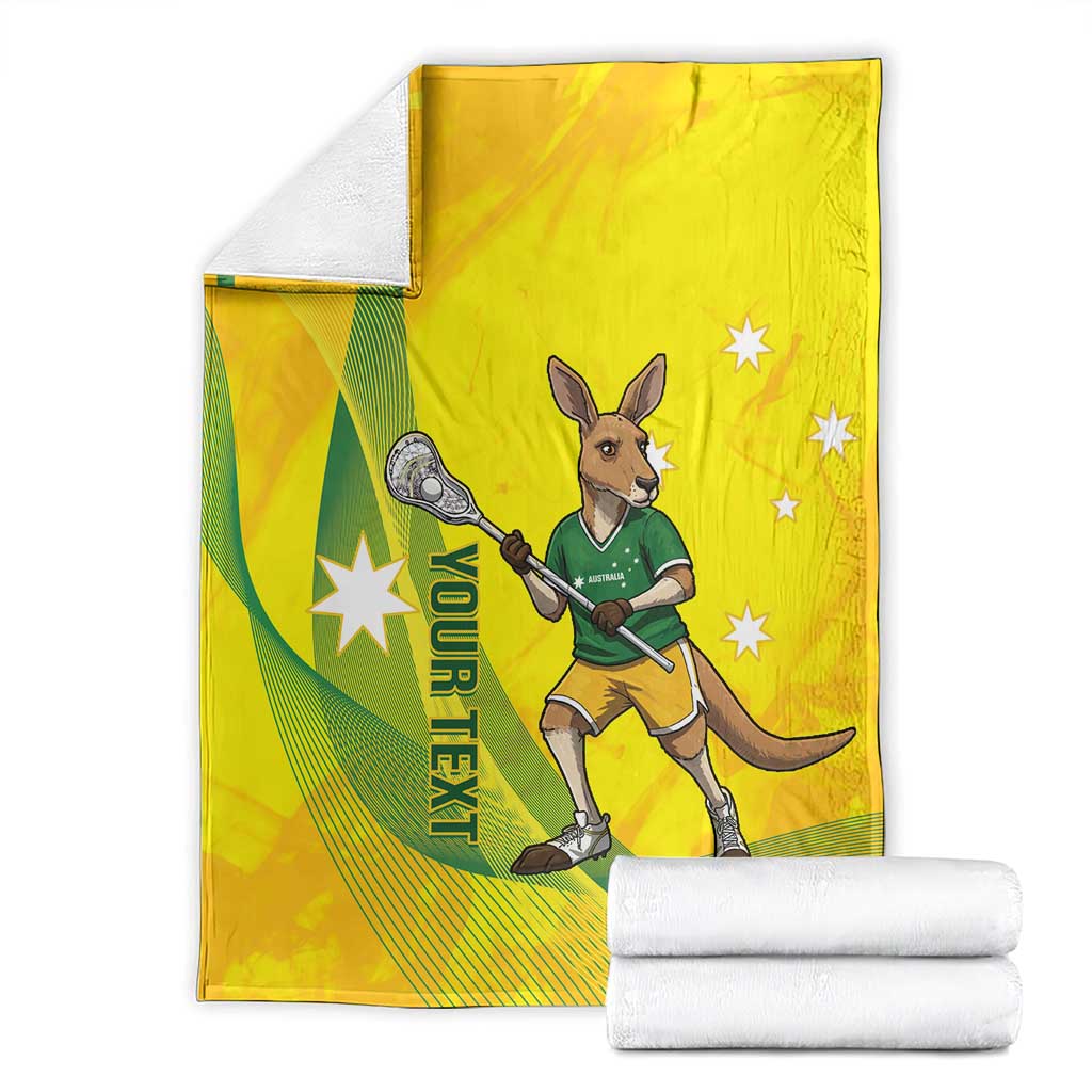 Personalised Australia Lacrosse Blanket Go Aussie Kangaroo Dynamic Style