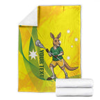 Personalised Australia Lacrosse Blanket Go Aussie Kangaroo Dynamic Style