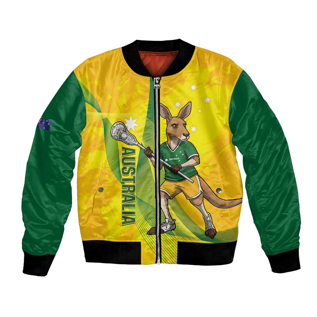 Personalised Australia Lacrosse Bomber Jacket Go Aussie Kangaroo Dynamic Style
