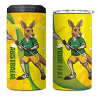 Personalised Australia Lacrosse 4 in 1 Can Cooler Tumbler Go Aussie Kangaroo Dynamic Style