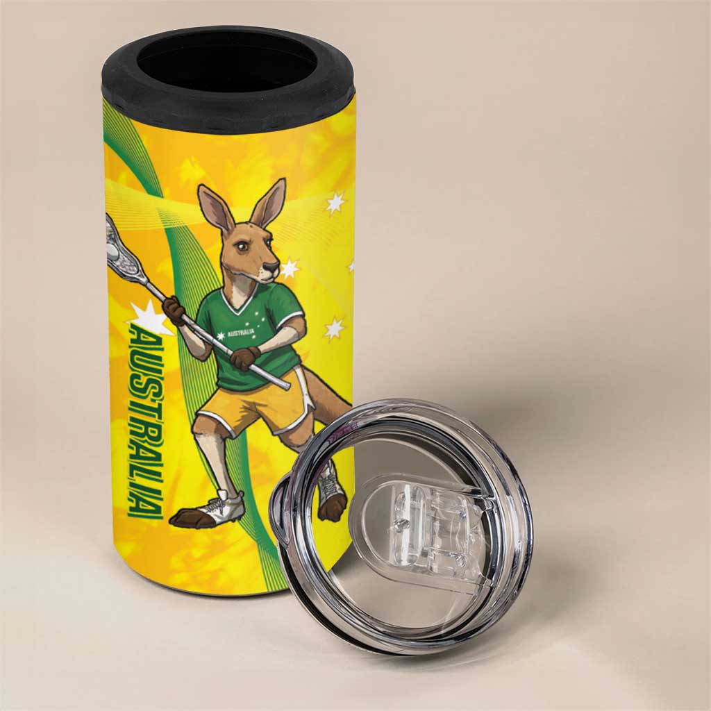 Personalised Australia Lacrosse 4 in 1 Can Cooler Tumbler Go Aussie Kangaroo Dynamic Style