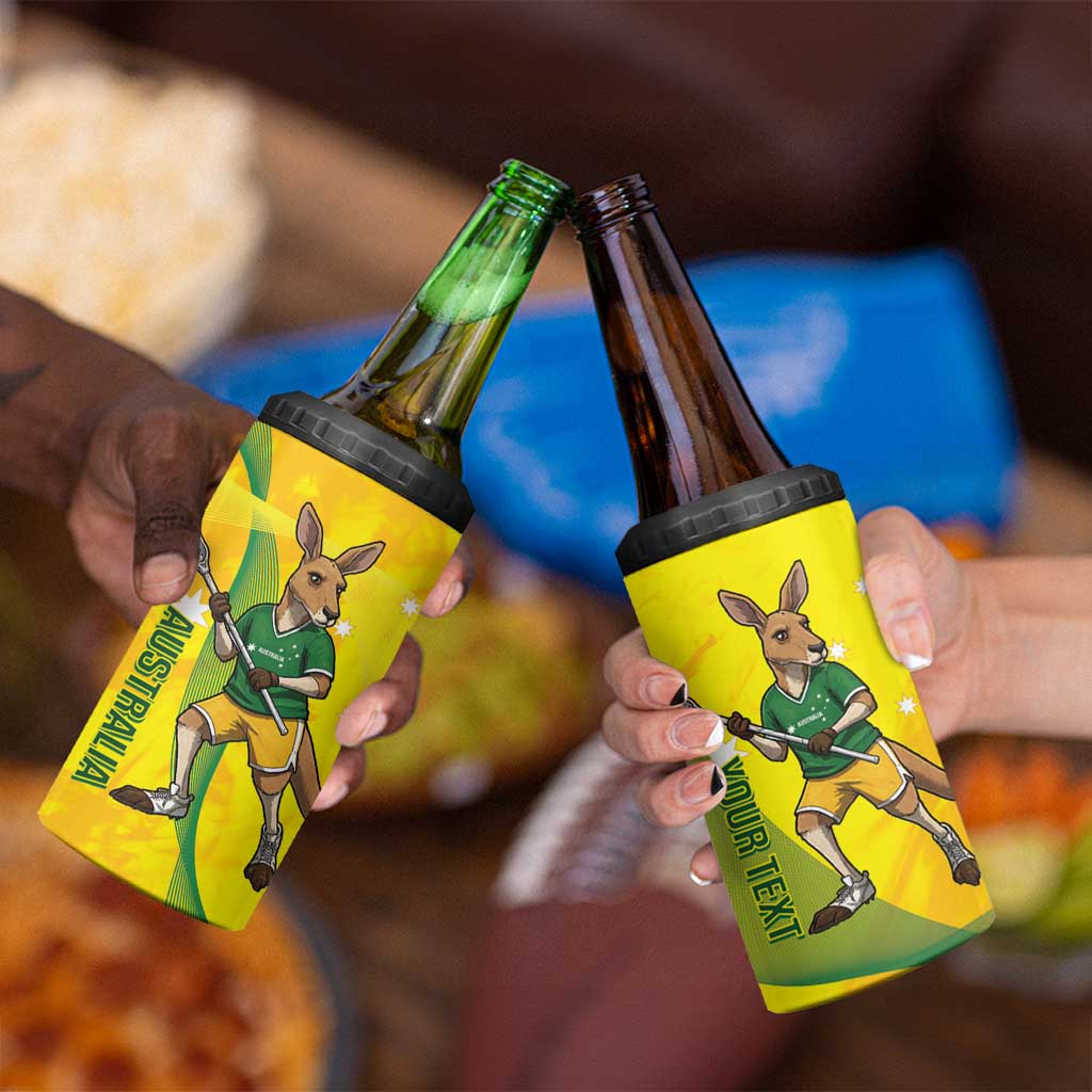Personalised Australia Lacrosse 4 in 1 Can Cooler Tumbler Go Aussie Kangaroo Dynamic Style