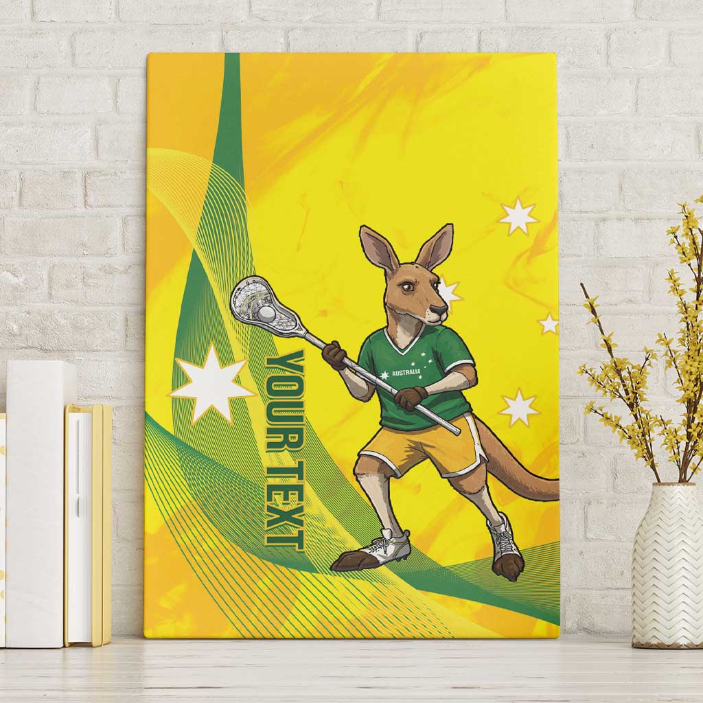 Personalised Australia Lacrosse Canvas Wall Art Go Aussie Kangaroo Dynamic Style
