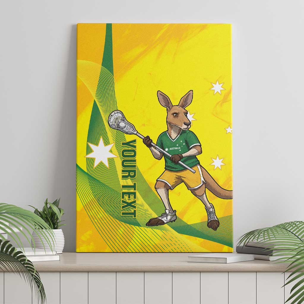 Personalised Australia Lacrosse Canvas Wall Art Go Aussie Kangaroo Dynamic Style