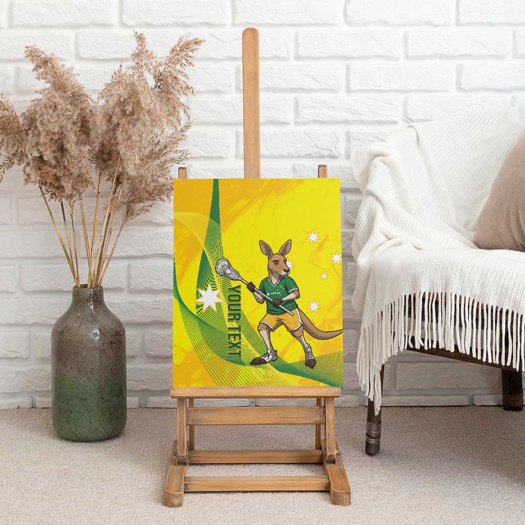 Personalised Australia Lacrosse Canvas Wall Art Go Aussie Kangaroo Dynamic Style