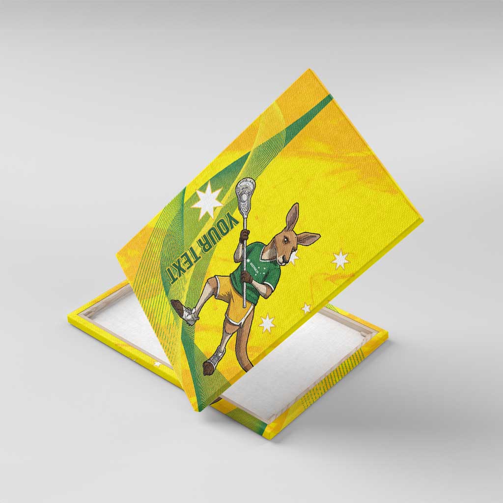 Personalised Australia Lacrosse Canvas Wall Art Go Aussie Kangaroo Dynamic Style