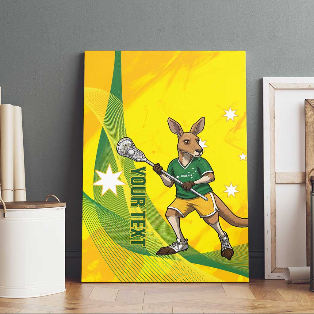 Personalised Australia Lacrosse Canvas Wall Art Go Aussie Kangaroo Dynamic Style