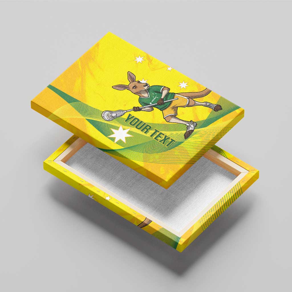 Personalised Australia Lacrosse Canvas Wall Art Go Aussie Kangaroo Dynamic Style
