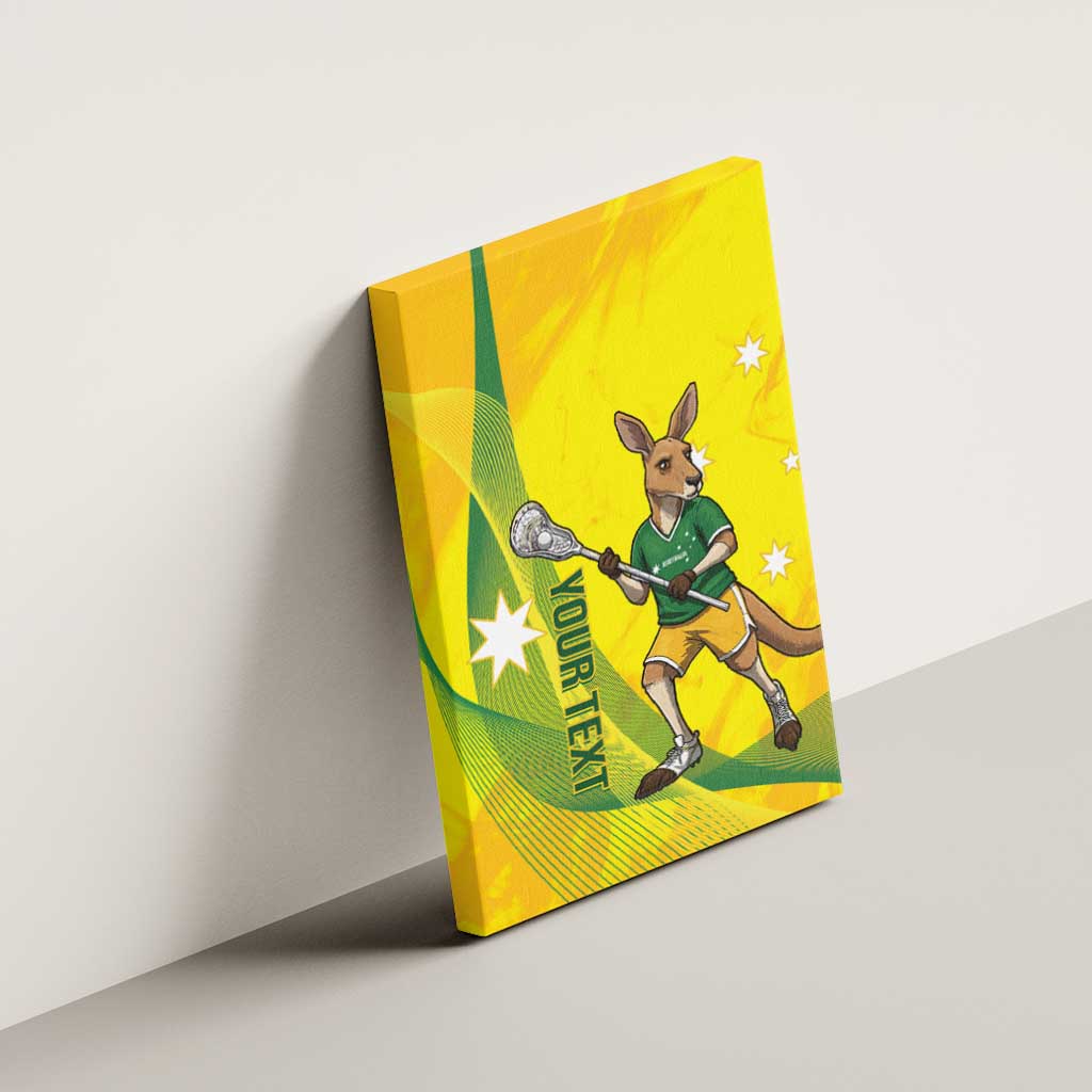 Personalised Australia Lacrosse Canvas Wall Art Go Aussie Kangaroo Dynamic Style