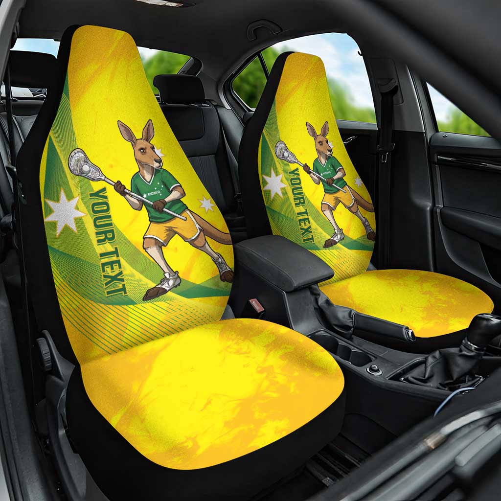 Personalised Australia Lacrosse Car Seat Cover Go Aussie Kangaroo Dynamic Style