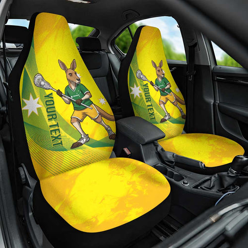 Personalised Australia Lacrosse Car Seat Cover Go Aussie Kangaroo Dynamic Style